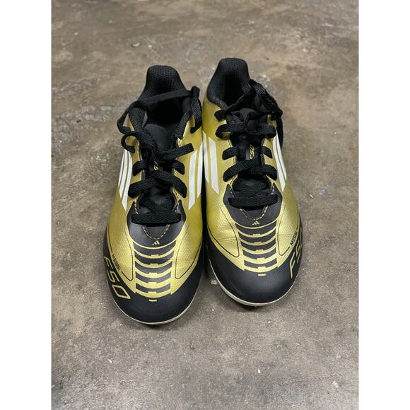 Adidas F50 Club Messi Jr FxG IG9319 Boys Black Gold Soccer Cleats Shoes Size 1 - Picture 3 of 7